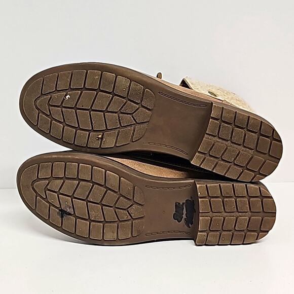 Cliffs by White Mountain Duena Snap Knit Collar Textile Upper Tan Boot Size 9.5W - Picture 9 of 11